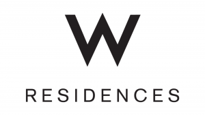 Logo de W Residences comportant une lettre « W » majuscule en gras au-dessus du mot « résidences » dans une police élégante et moderne, symbolisant une agence immobilière haut de gamme de Dubaï.