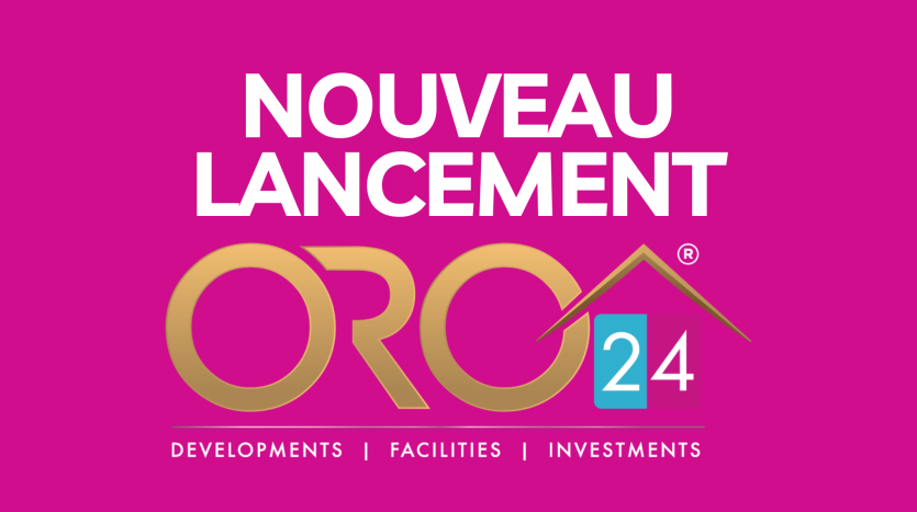 Un graphique promotionnel comportant le texte « nouveau lancement orc® 24 » surligné en or sur fond rose. Ci-dessous se trouvent les mots &quot;développements | installations | investissements dans l&#039;immobilier Dubaï&quot;.