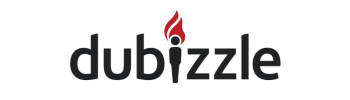 The image shows the &quot;dubizzle&quot; logo, a wordmark in tiny black letters with a red flame icon above the &quot;i&quot;. The background is white, capturing the modern essence of Dubai&#039;s dynamic real estate market.