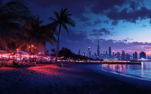 Nachtstrand in Dubai Immobilien