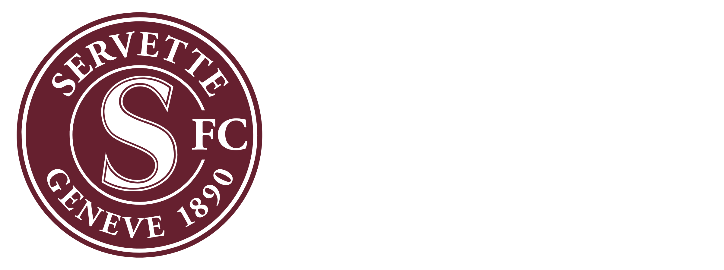 Слева - круглый коричнево-белый логотип Servette FC Genève 1890, справа - жирный белый текст "ОФИЦИАЛЬНЫЙ ПАРТНЕР" и тонкий намек на недвижимость Дубая - все это на черном фоне.
