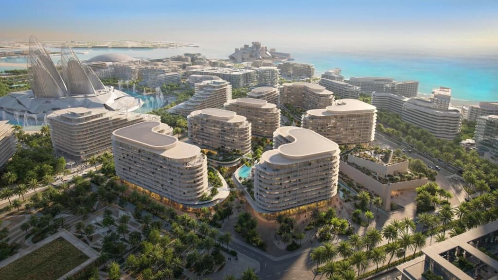 Façade principale du projet The Row Saadiyat Saadiyat Island à Abu Dhabi