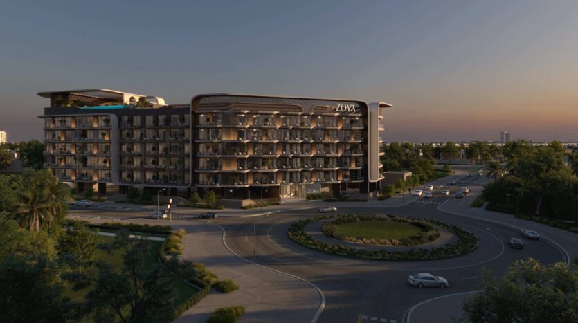 Un hôtel moderne de plusieurs étages, baptisé Zoya, niché au cœur d'une végétation luxuriante et d'un rond-point animé par le va-et-vient des voitures au crépuscule, accueille ses clients avec ses balcons élégants. Ce havre de paix abrite également la ravissante lagune Mirari by Zoya, qui allie à la perfection le raffinement urbain et la beauté naturelle.